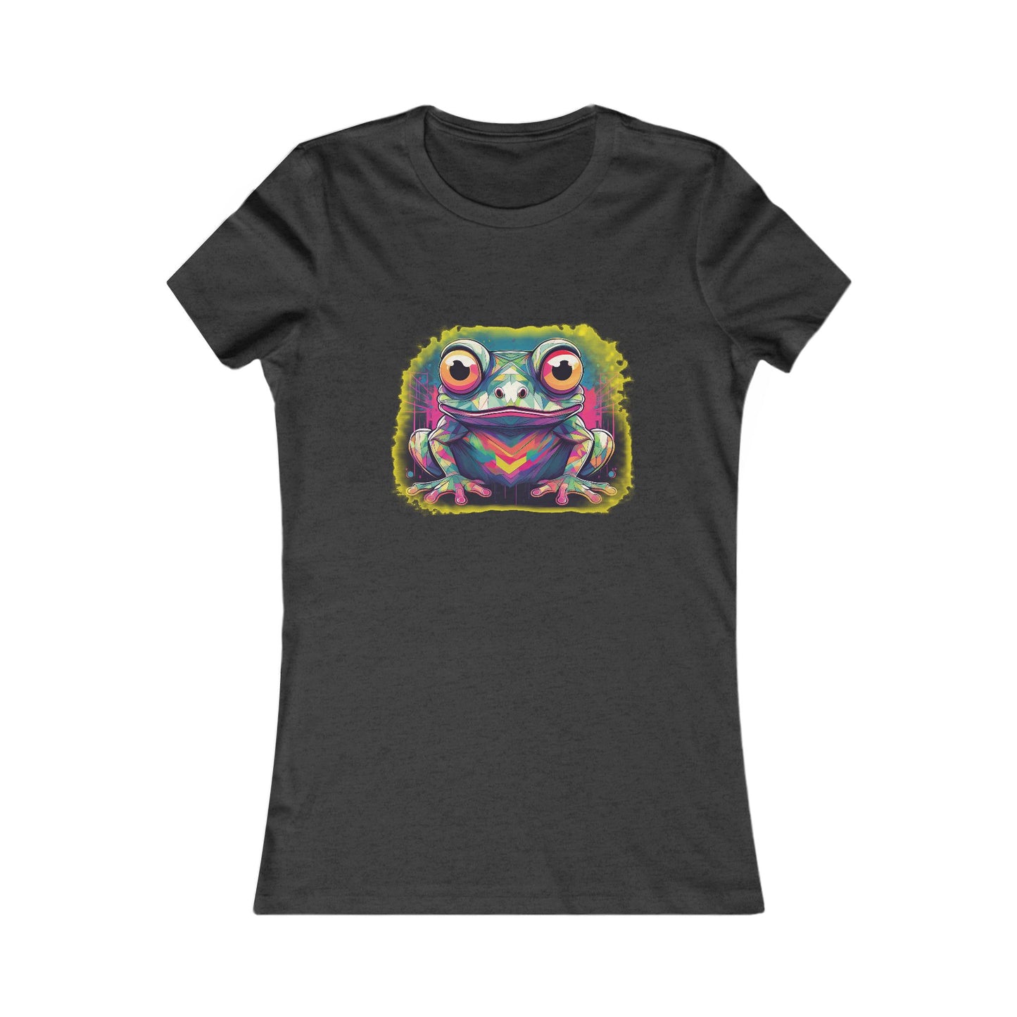 Geo Neon Tree Frog Tee | Funky Frog Top | Women's Nature Tee | Quirky Animal Gift | Pacific NW Gear Co