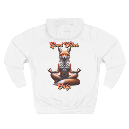 Good Vibes Fox Hoodie | Zen Fox Sweatshirt | Relaxed Fit Hoodie | Mindfulness Positivity Quote | Pacific NW Gear Co.