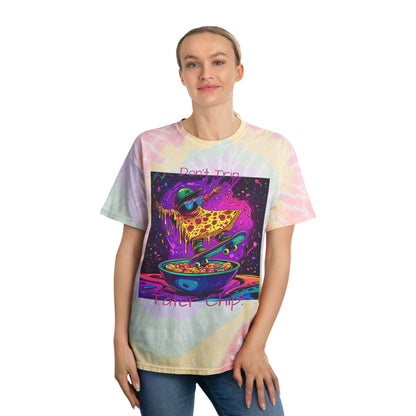 Cosmic Slice Tie Dye Tee | Pete Zaa Skater Dude Shirt | Don't Trip Tater Chip Tie Dye Tee | Retro Skate Gift | By Pacific NW Gear Co.