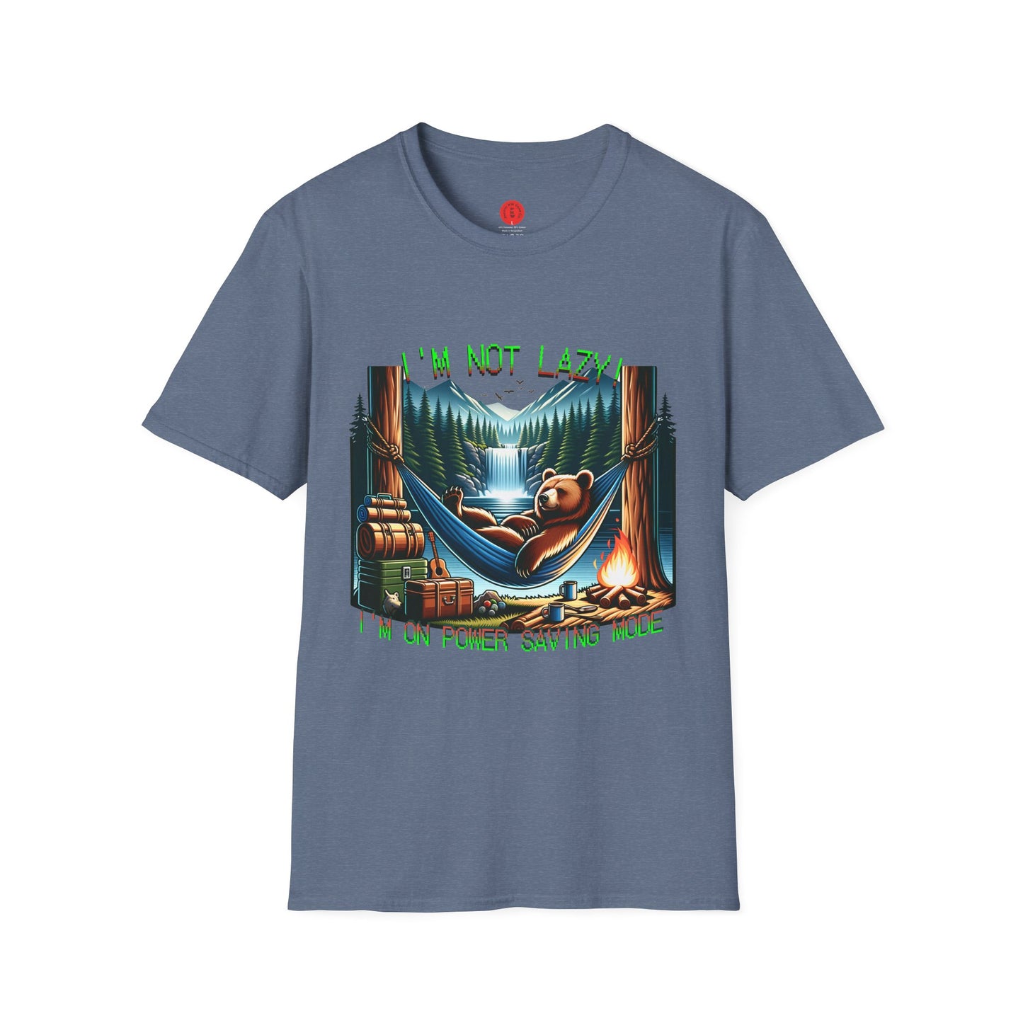 Lazy Bear Camp Tee | Funny Bear Shirt | I'm Not Lazy, I'm On Power Saving Mode! | Relaxed Fit Tee | Pacific NW Gear Co.