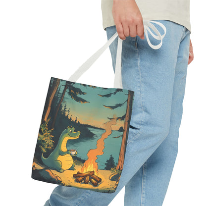 The Camp Loch Ness Tote | Nessie Graphic Bag | Camping with Nessie | By PNW Gear Co
