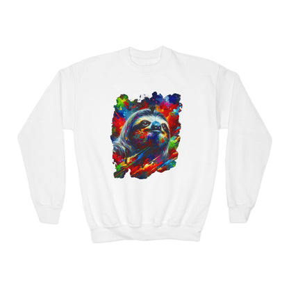 Happy Sloth Sweatshirt | Kids' Graphic Sweater | Colorful Youth Clothing | Sloth Gift | Pacific NW Gear Co