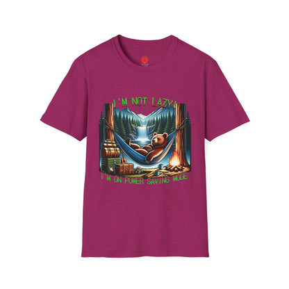 Lazy Bear Camp Tee | Funny Bear Shirt | I'm Not Lazy, I'm On Power Saving Mode! | Relaxed Fit Tee | Pacific NW Gear Co.