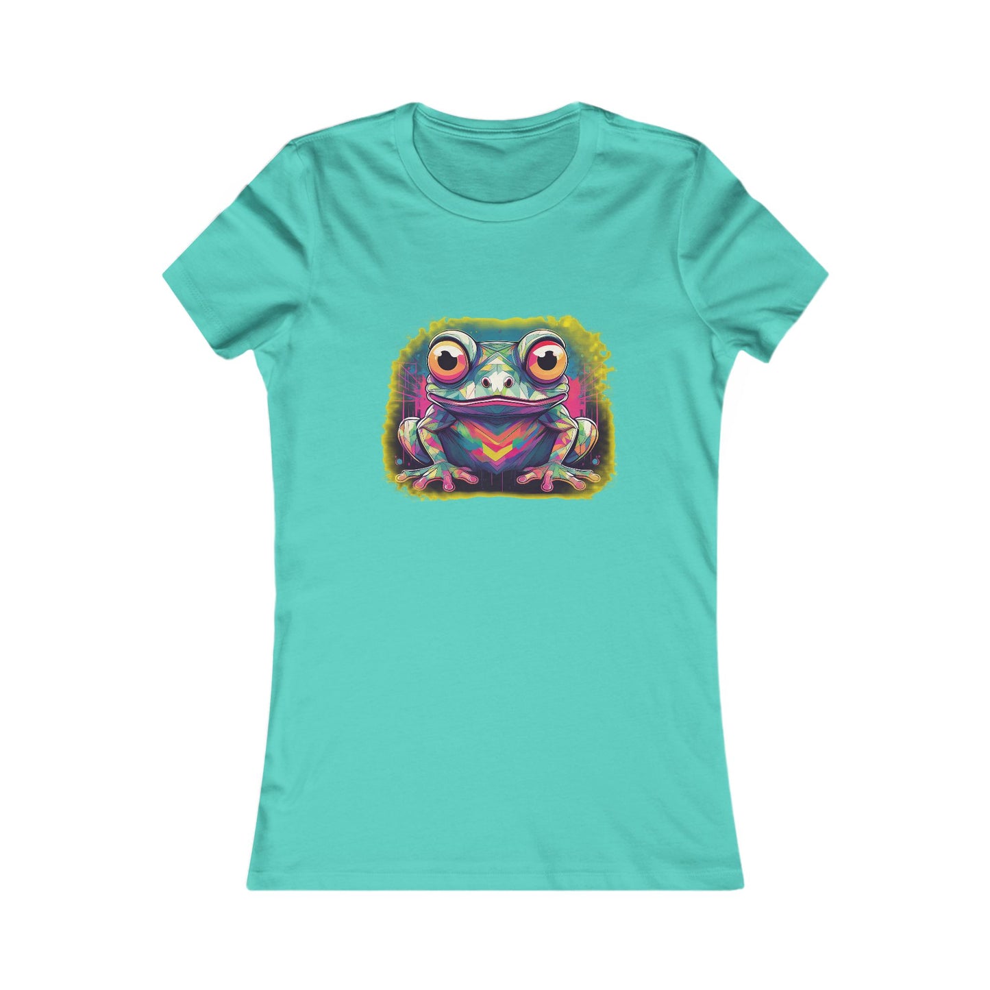 Geo Neon Tree Frog Tee | Funky Frog Top | Women's Nature Tee | Quirky Animal Gift | Pacific NW Gear Co
