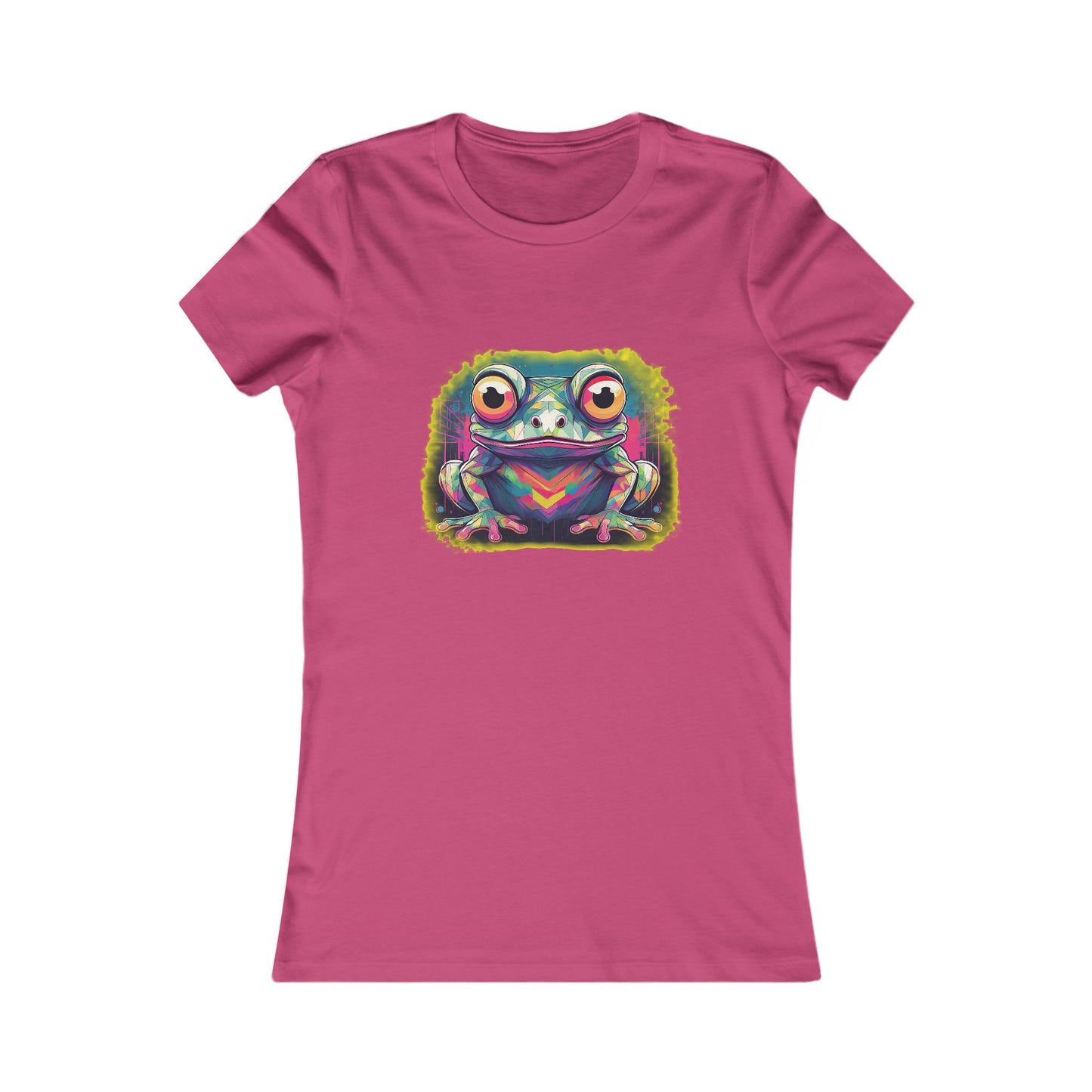 Geo Neon Tree Frog Tee | Funky Frog Top | Women's Nature Tee | Quirky Animal Gift | Pacific NW Gear Co