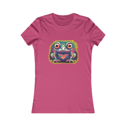 Geo Neon Tree Frog Tee | Funky Frog Top | Women's Nature Tee | Quirky Animal Gift | Pacific NW Gear Co