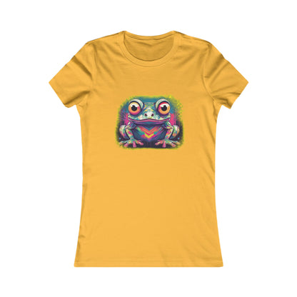 Geo Neon Tree Frog Tee | Funky Frog Top | Women's Nature Tee | Quirky Animal Gift | Pacific NW Gear Co