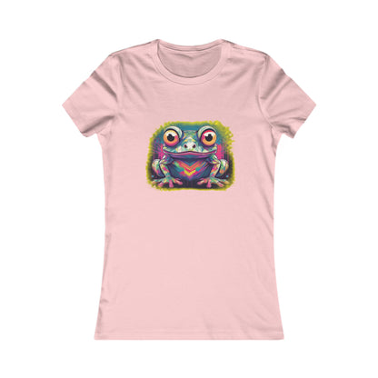 Geo Neon Tree Frog Tee | Funky Frog Top | Women's Nature Tee | Quirky Animal Gift | Pacific NW Gear Co
