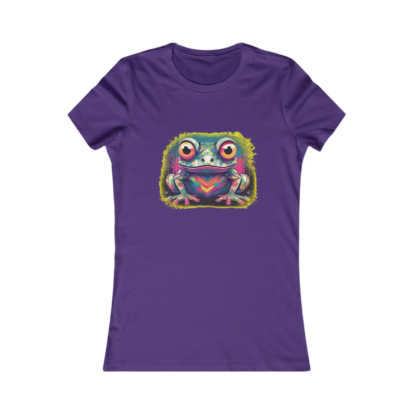 Geo Neon Tree Frog Tee | Funky Frog Top | Women's Nature Tee | Quirky Animal Gift | Pacific NW Gear Co