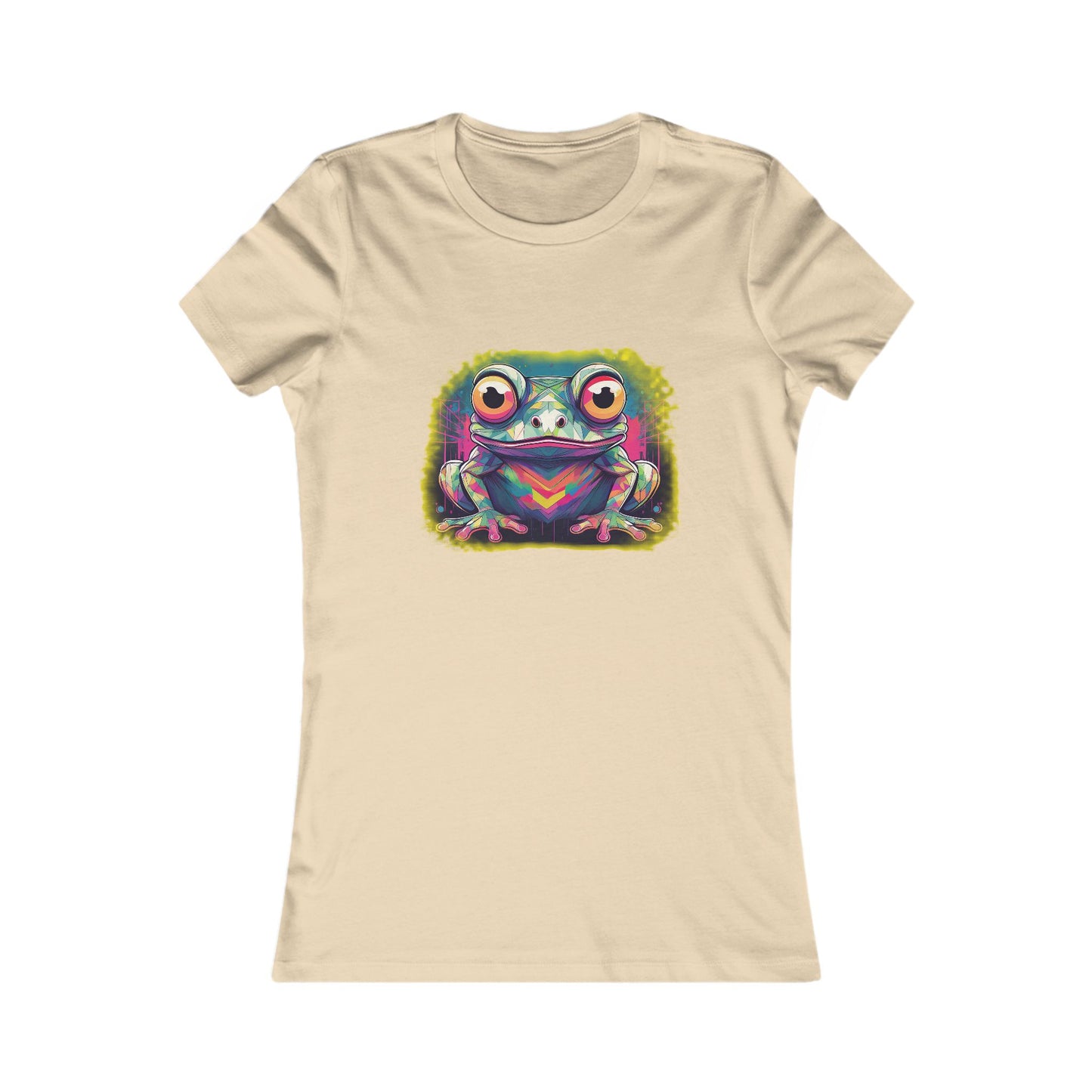 Geo Neon Tree Frog Tee | Funky Frog Top | Women's Nature Tee | Quirky Animal Gift | Pacific NW Gear Co