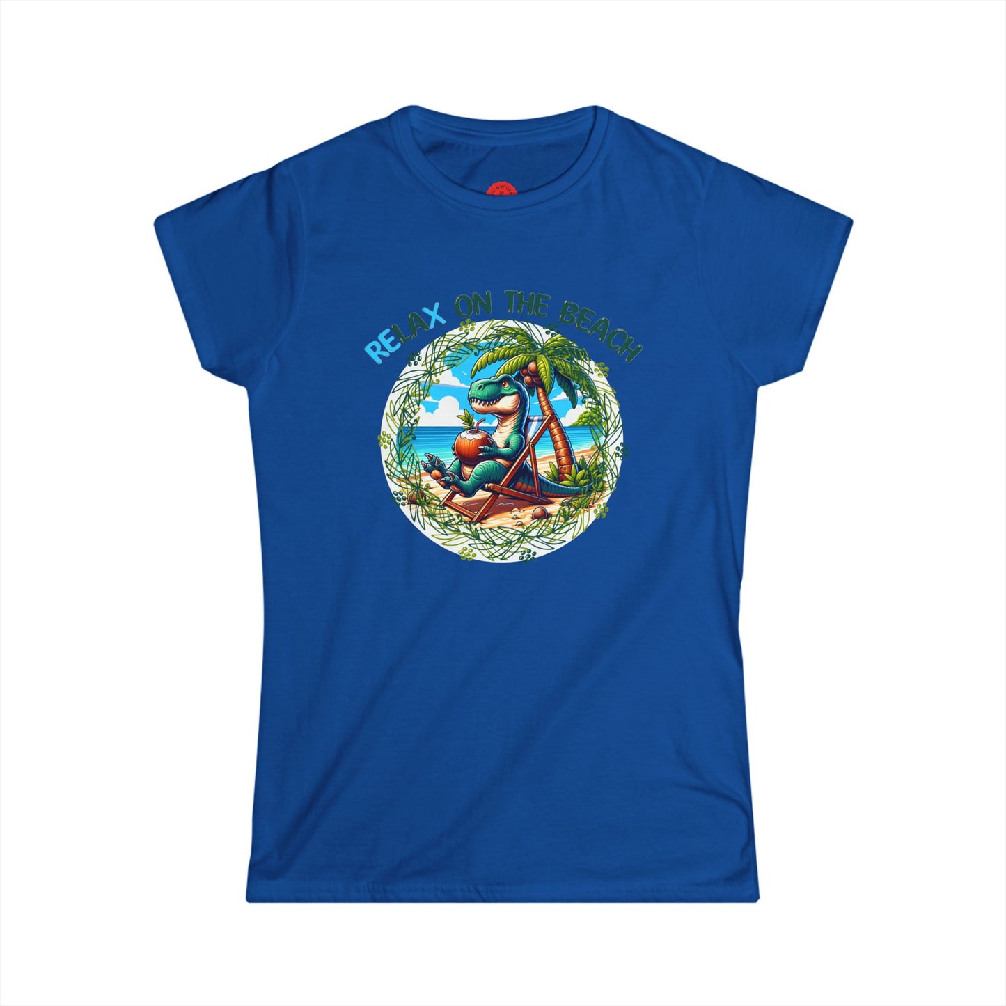 Relaxing Rex Beach Tee | Funny T-Rex Shirt | Women's Summer T-Shirt | Vacation Gift | Pacific NW Gear Co