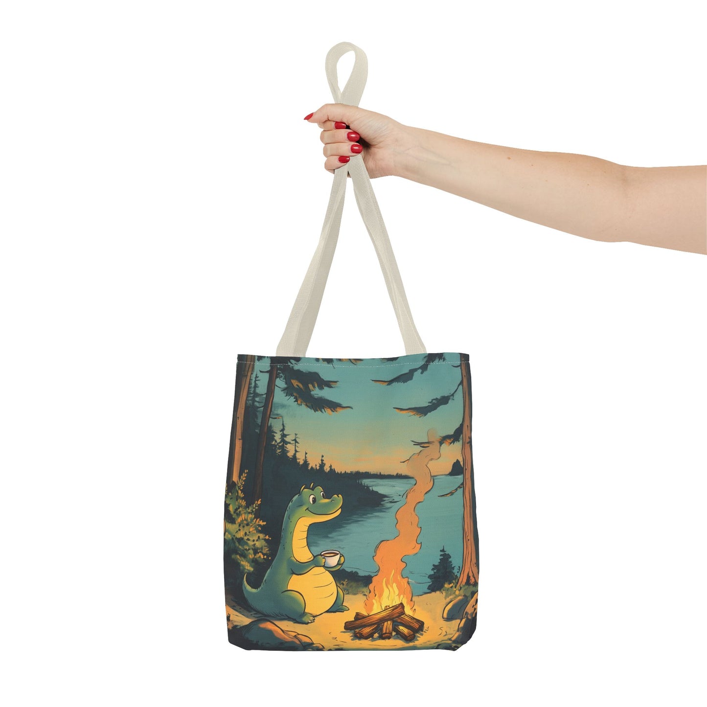 The Camp Loch Ness Tote | Nessie Graphic Bag | Camping with Nessie | By PNW Gear Co