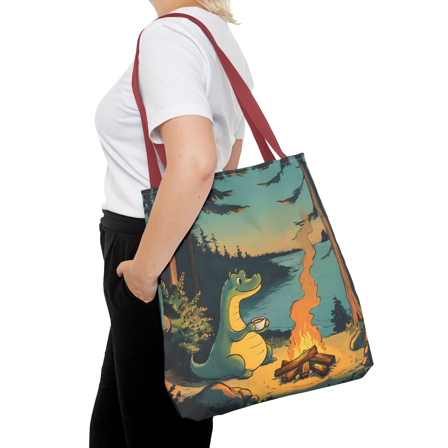 The Camp Loch Ness Tote | Nessie Graphic Bag | Camping with Nessie | By PNW Gear Co