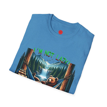 Lazy Bear Camp Tee | Funny Bear Shirt | I'm Not Lazy, I'm On Power Saving Mode! | Relaxed Fit Tee | Pacific NW Gear Co.