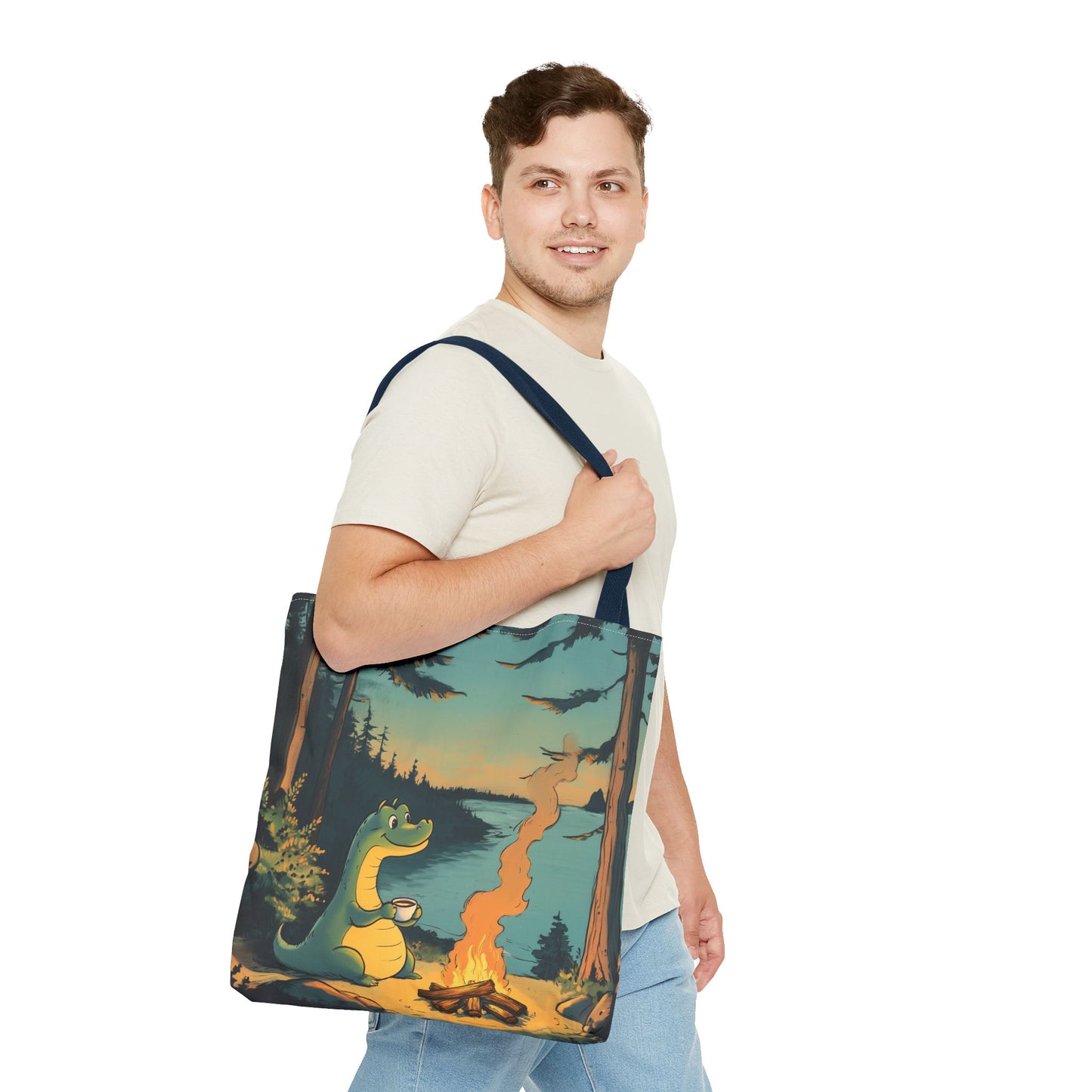 The Camp Loch Ness Tote | Nessie Graphic Bag | Camping with Nessie | By PNW Gear Co