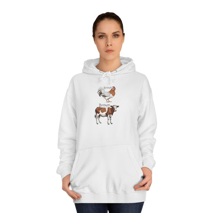 Brown Chicken, Brown Cow! Hoodie | Funny Humor Sweatshirt | Pun Gift | College Hoodie | Pacific NW Gear Co.