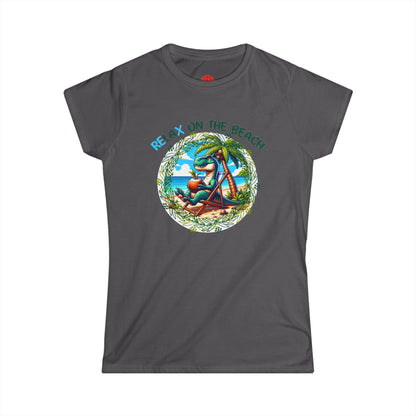 Relaxing Rex Beach Tee | Funny T-Rex Shirt | Women's Summer T-Shirt | Vacation Gift | Pacific NW Gear Co