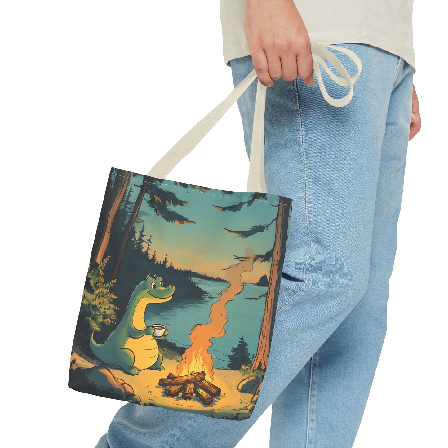 The Camp Loch Ness Tote | Nessie Graphic Bag | Camping with Nessie | By PNW Gear Co
