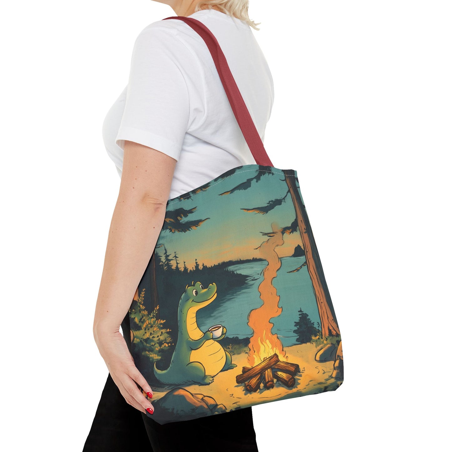 The Camp Loch Ness Tote | Nessie Graphic Bag | Camping with Nessie | By PNW Gear Co