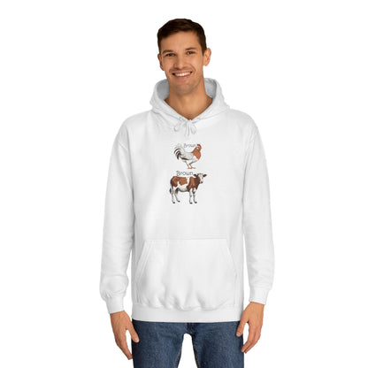 Brown Chicken, Brown Cow! Hoodie | Funny Humor Sweatshirt | Pun Gift | College Hoodie | Pacific NW Gear Co.