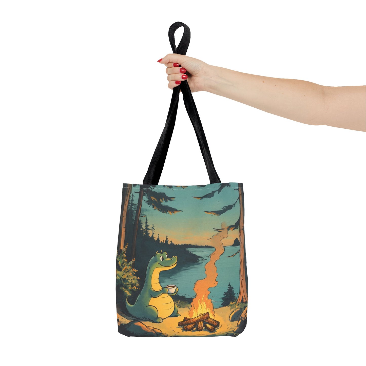 The Camp Loch Ness Tote | Nessie Graphic Bag | Camping with Nessie | By PNW Gear Co