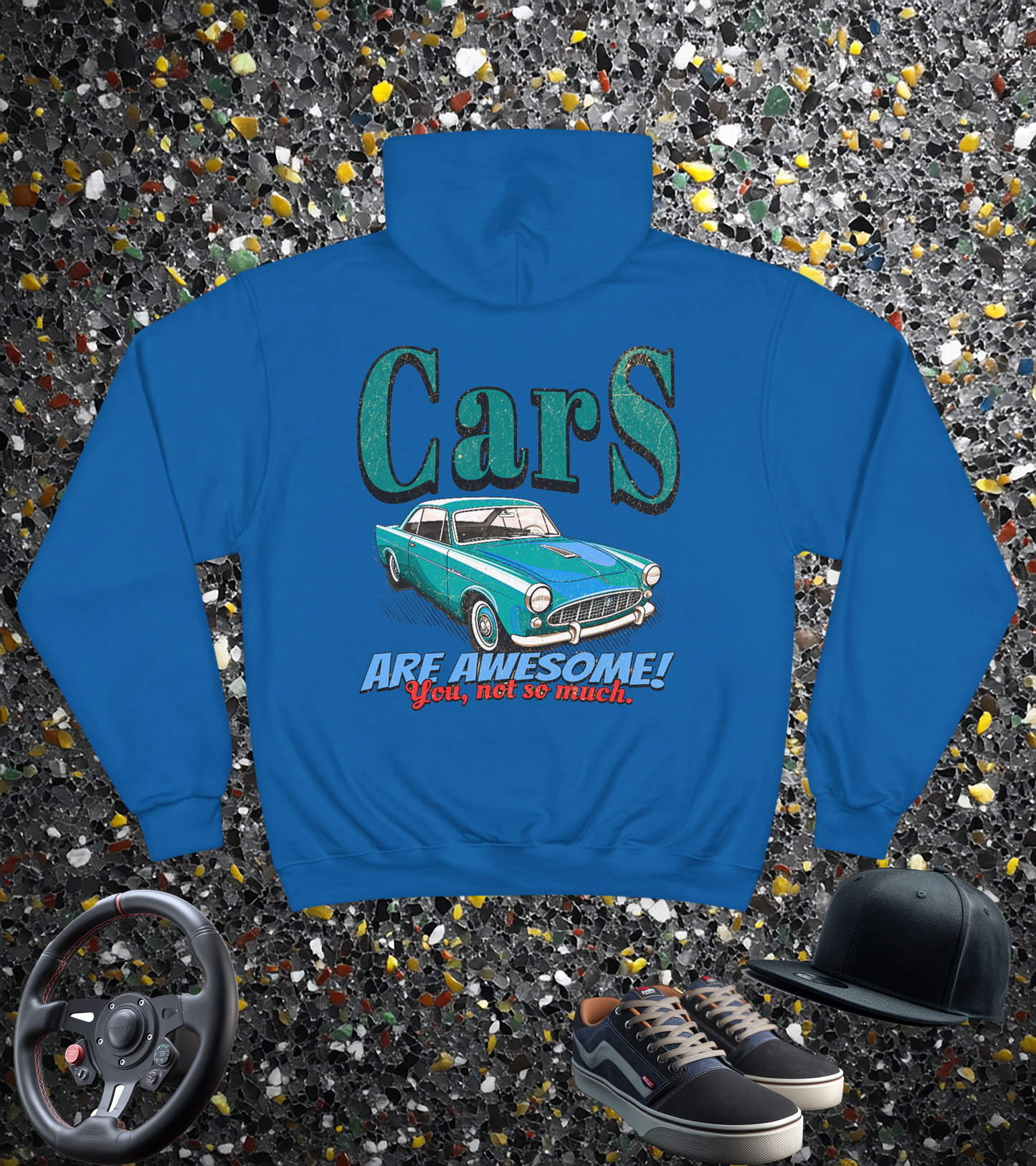Car's Are Awesome- You Not So Much! Champion Hoodie | Vintage Car Gift | Automotive Sweatshirt | Pacific NW Gear Co
