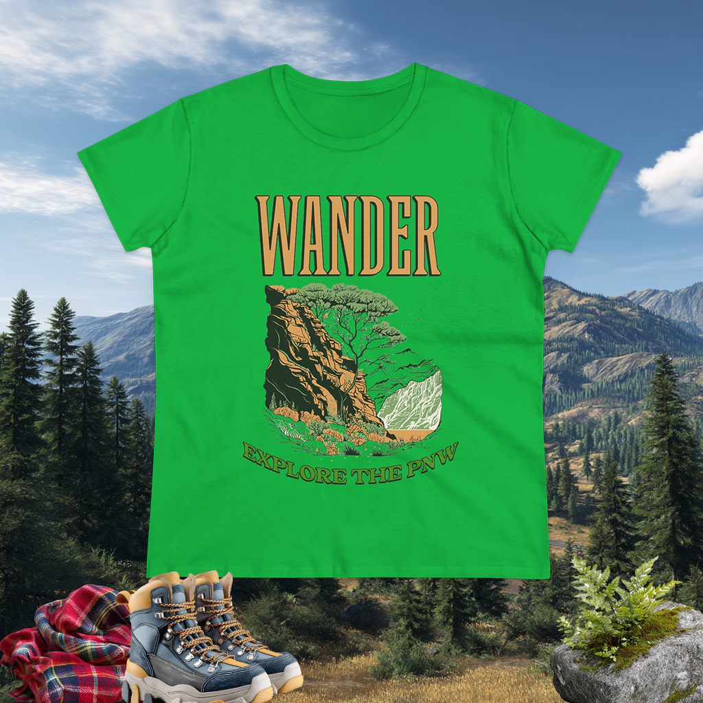WAnder explORe Women's Shirt | Nature Lover Tee | Hiking Top | Wanderlust Gift | Adventure Graphic Tee | PNW Style | Pacific NW Gear Co