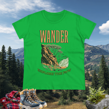 WAnder explORe Women's Shirt | Nature Lover Tee | Hiking Top | Wanderlust Gift | Adventure Graphic Tee | PNW Style | Pacific NW Gear Co