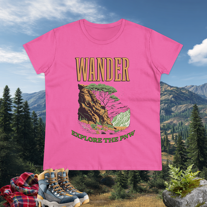 WAnder explORe Women's Shirt | Nature Lover Tee | Hiking Top | Wanderlust Gift | Adventure Graphic Tee | PNW Style | Pacific NW Gear Co