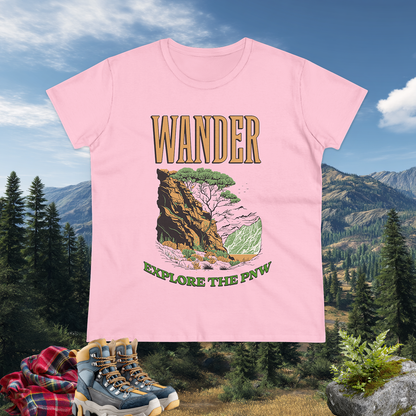 WAnder explORe Women's Shirt | Nature Lover Tee | Hiking Top | Wanderlust Gift | Adventure Graphic Tee | PNW Style | Pacific NW Gear Co