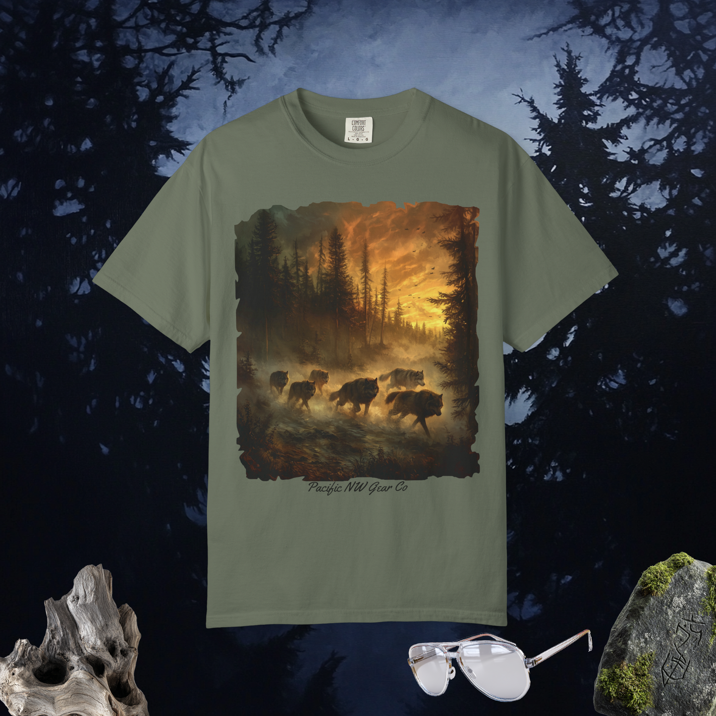 Run With the Pack- Tee | Nature Wolf Graphic | Animal Graphic | Unisex T-Shirt | Pacific NW Gear Co