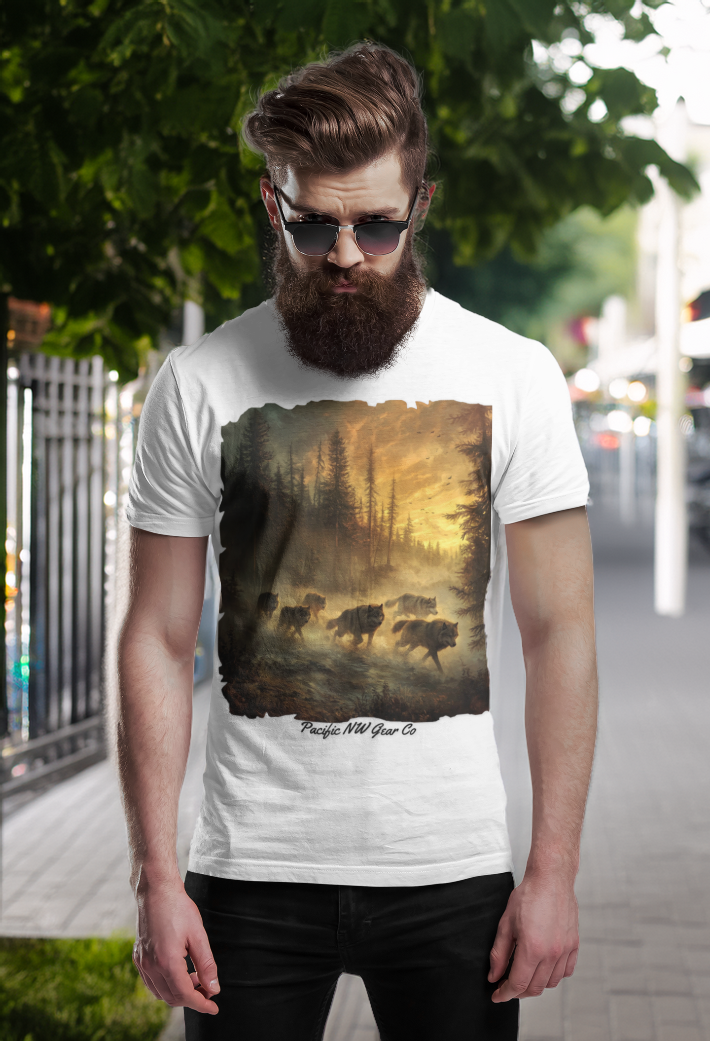 Run With the Pack- Tee | Nature Wolf Graphic | Animal Graphic | Unisex T-Shirt | Pacific NW Gear Co
