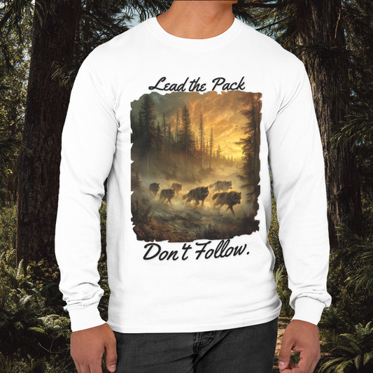 Leader of the Pack- Long Sleeve Tee | Wolf Pack Graphic | Unisex Adventure Shirt | Animal Graphic | Pacific NW Gear Co.