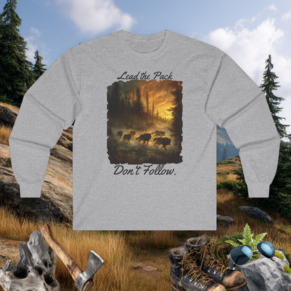 Leader of the Pack- Long Sleeve Tee | Wolf Pack Graphic | Unisex Adventure Shirt | Animal Graphic | Pacific NW Gear Co.