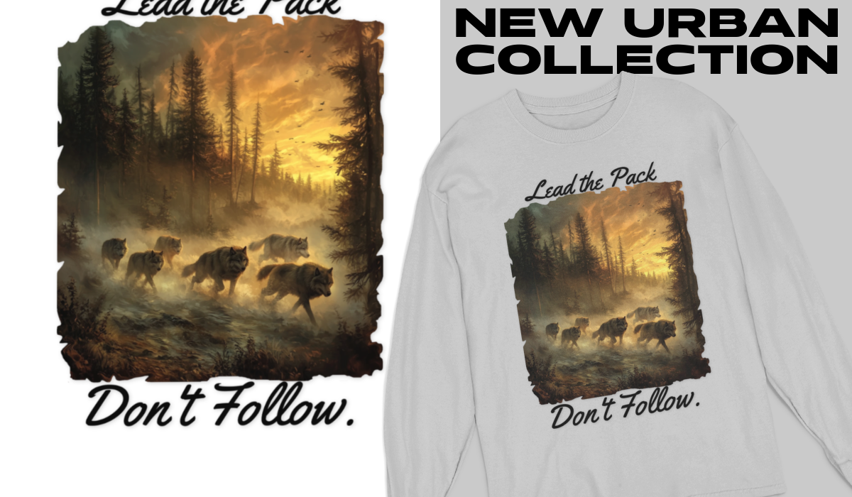 Leader of the Pack- Long Sleeve Tee | Wolf Pack Graphic | Unisex Adventure Shirt | Animal Graphic | Pacific NW Gear Co.