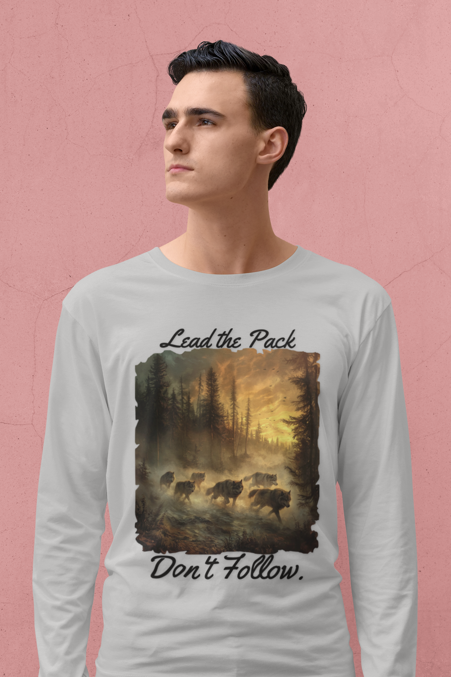 Leader of the Pack- Long Sleeve Tee | Wolf Pack Graphic | Unisex Adventure Shirt | Animal Graphic | Pacific NW Gear Co.