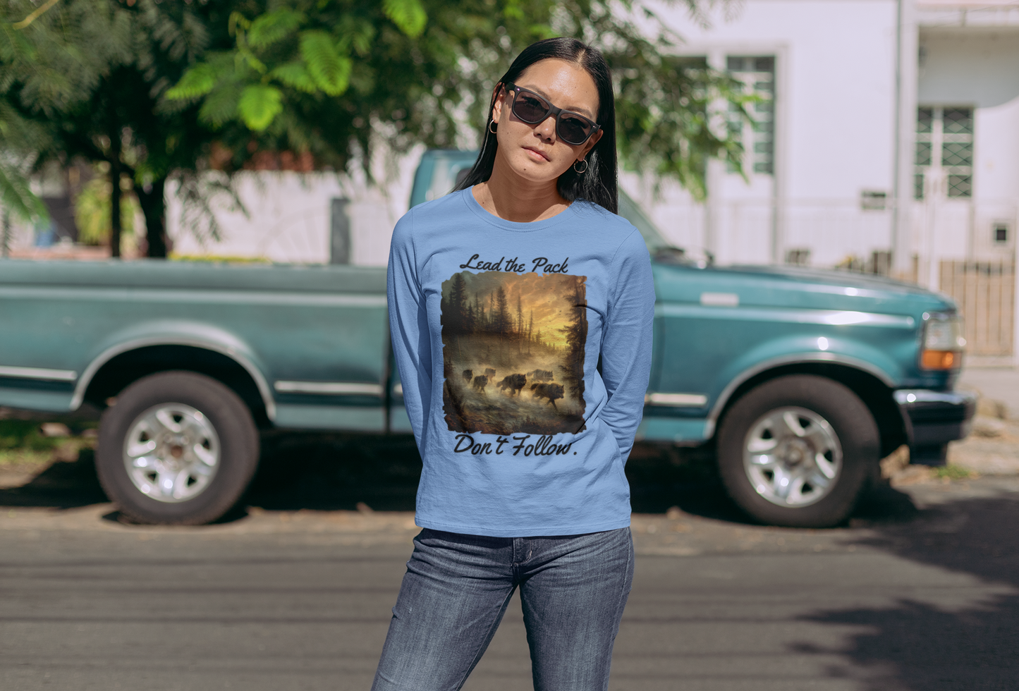 Leader of the Pack- Long Sleeve Tee | Wolf Pack Graphic | Unisex Adventure Shirt | Animal Graphic | Pacific NW Gear Co.