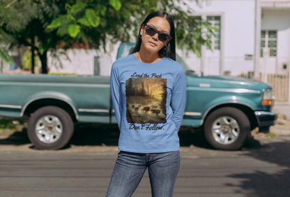 Leader of the Pack- Long Sleeve Tee | Wolf Pack Graphic | Unisex Adventure Shirt | Animal Graphic | Pacific NW Gear Co.