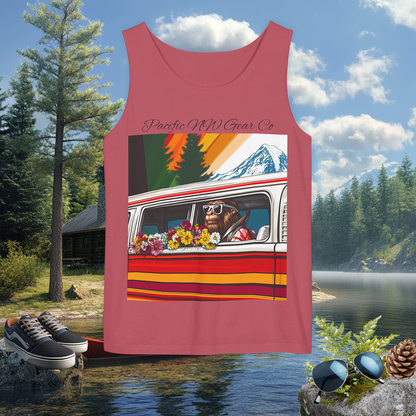 PNW Tourist Sasquatch- Tank Top | Cryptid Design | Legendary Creature | 100% US Cotton | Relaxed Fit | Pacific NW Gear Co.