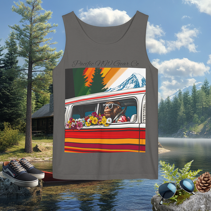 PNW Tourist Sasquatch- Tank Top | Cryptid Design | Legendary Creature | 100% US Cotton | Relaxed Fit | Pacific NW Gear Co.