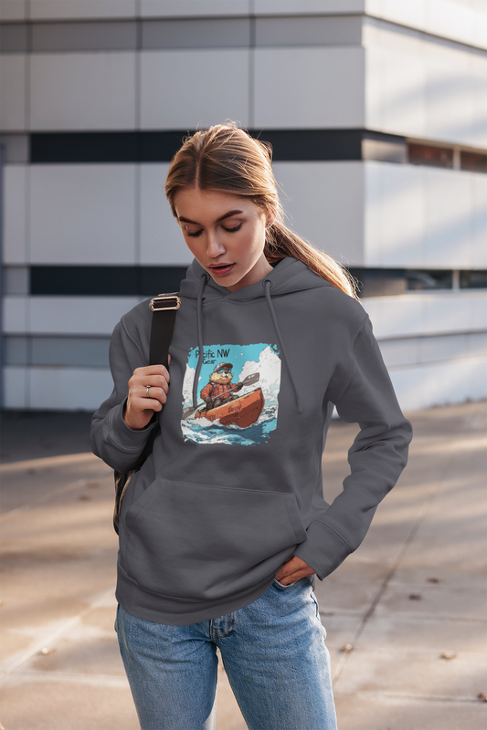 Pacy The Kayaker! | Pacific NW Otter Sweater | Outdoor Adventure Hoodie | Nature Design | Pacific NW Gear Co