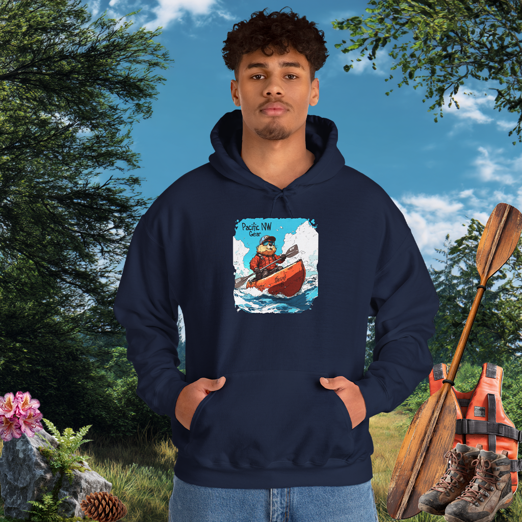 Pacy The Kayaker! | Pacific NW Otter Sweater | Outdoor Adventure Hoodie | Nature Design | Pacific NW Gear Co
