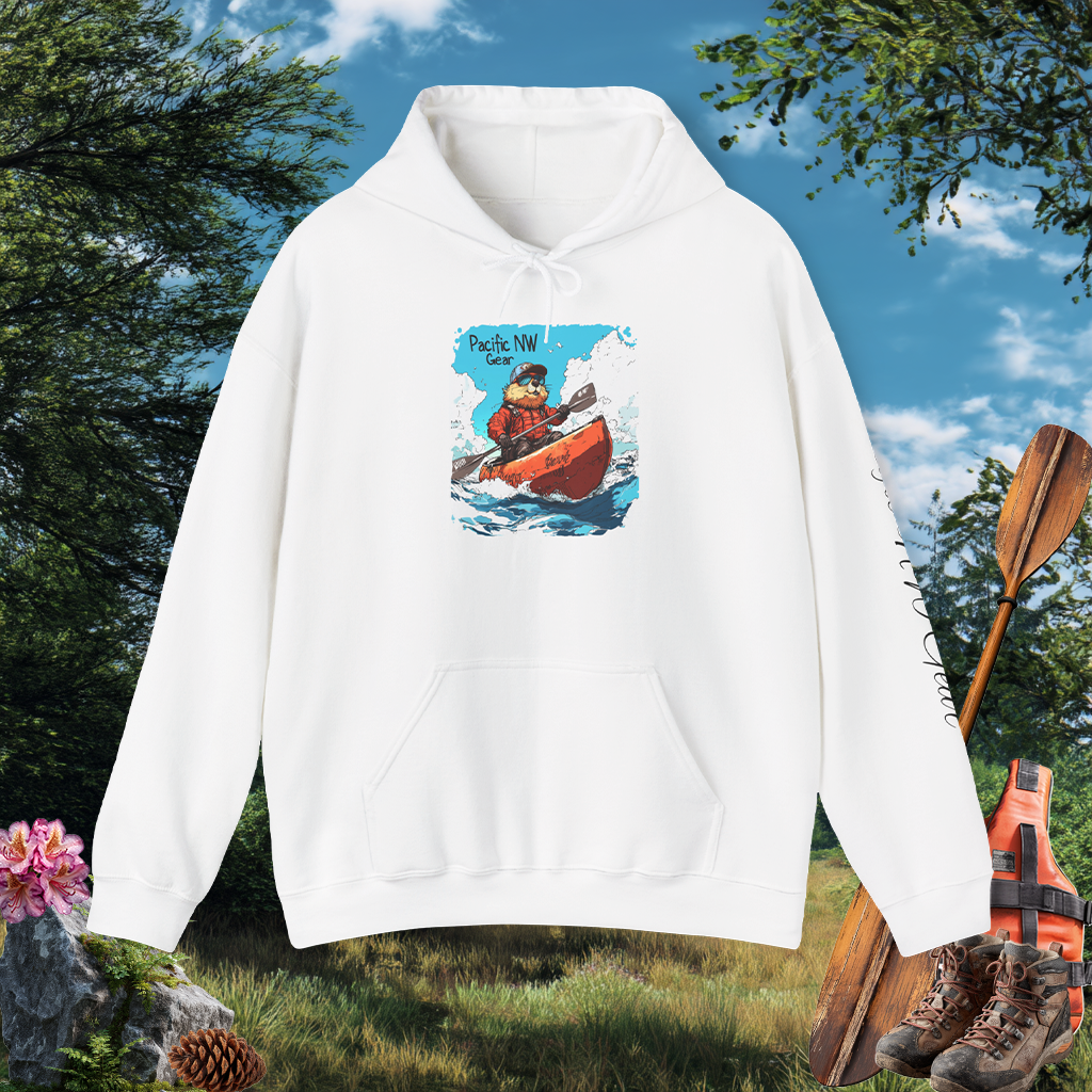 Pacy The Kayaker! | Pacific NW Otter Sweater | Outdoor Adventure Hoodie | Nature Design | Pacific NW Gear Co