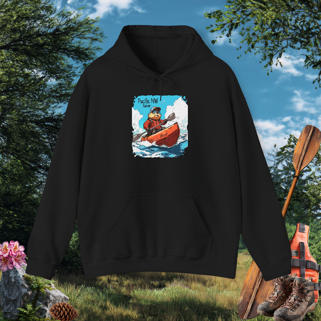 Pacy The Kayaker! | Pacific NW Otter Sweater | Outdoor Adventure Hoodie | Nature Design | Pacific NW Gear Co