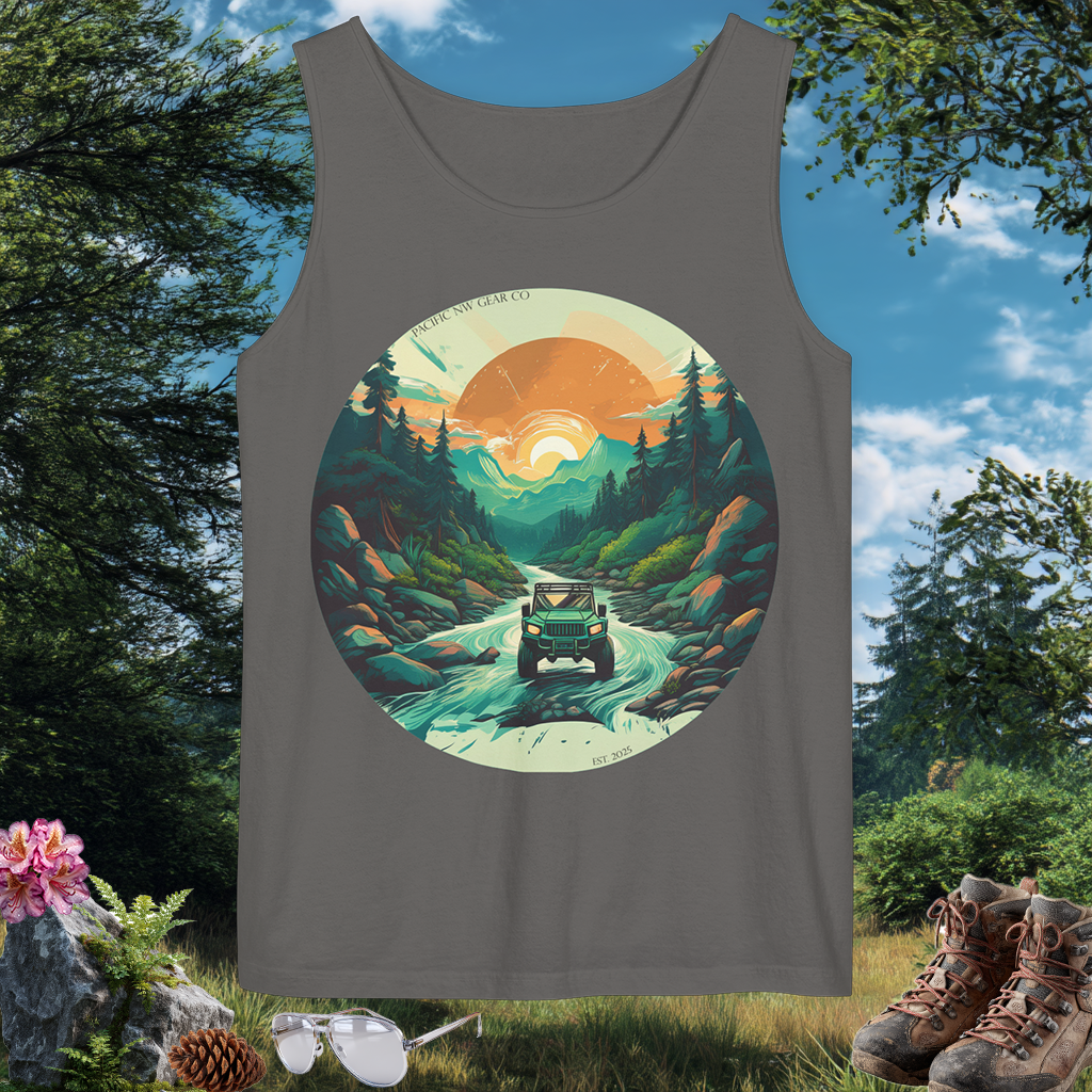River Bend Tank | PNW Off-Road Adventure Top | Eco-Friendly Unisex Tank Top | Pacific NW Gear Co