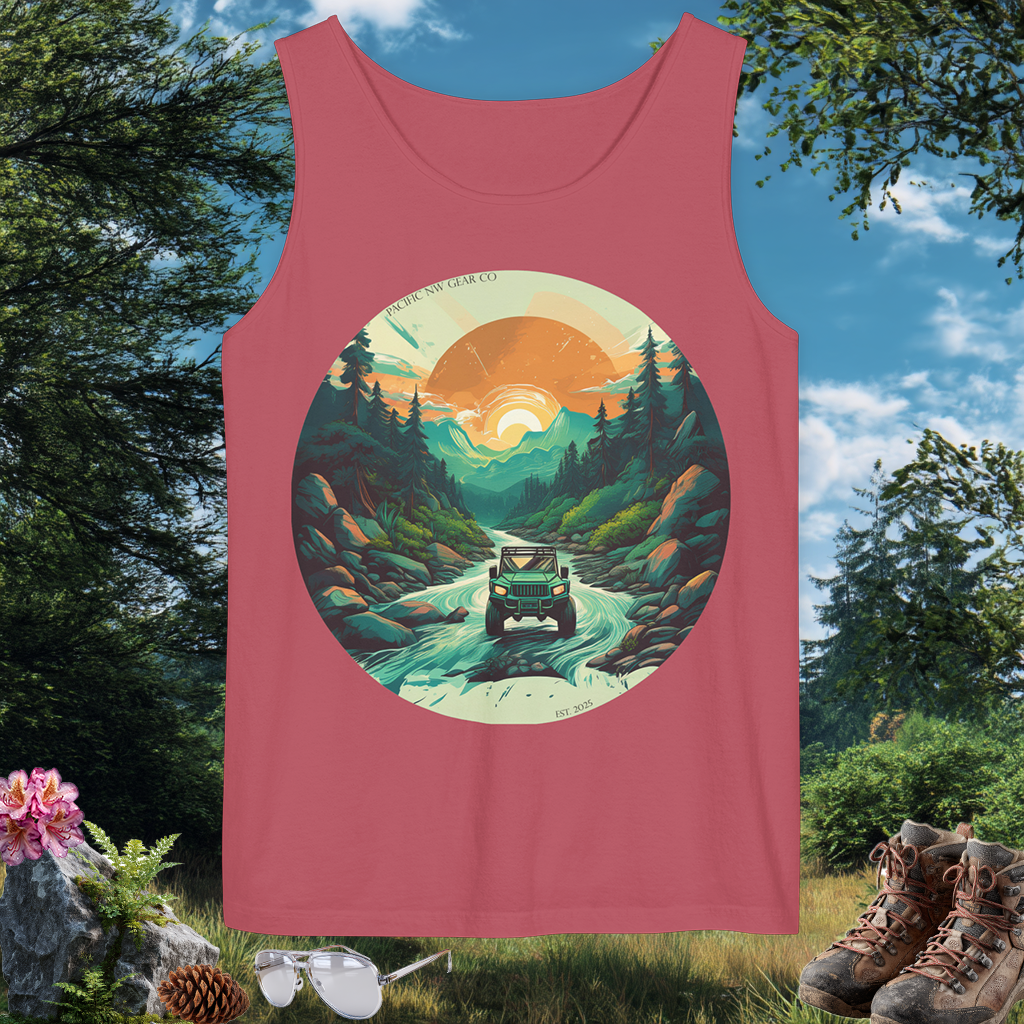 River Bend Tank | PNW Off-Road Adventure Top | Eco-Friendly Unisex Tank Top | Pacific NW Gear Co