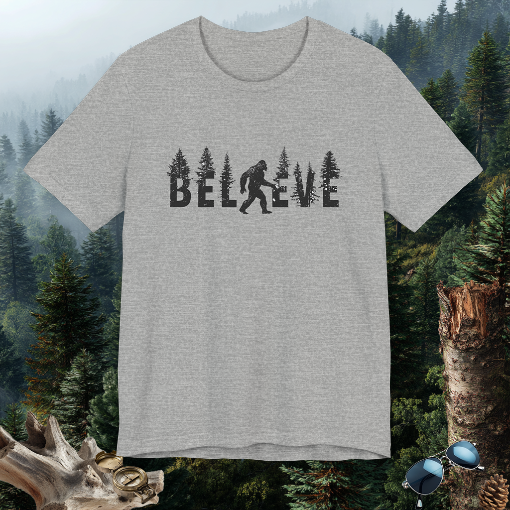 Bigfoot Believer Tee | PNW Cryptid Shirt | Mythical Creature Wear | Adventure Gift | Nature Lover Gift | Pacific NW Gear