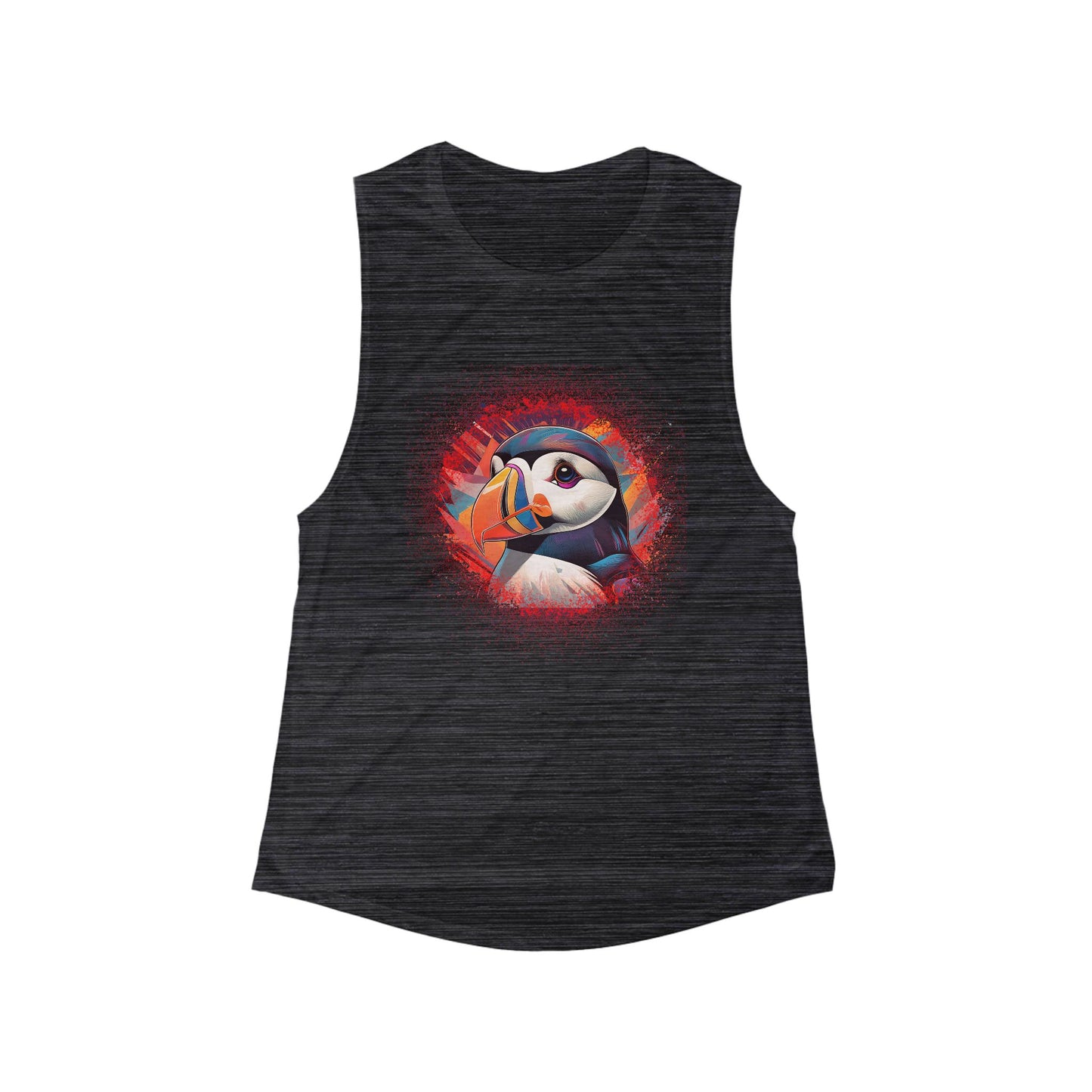 Pretty Puffin Tank Top | Women's Flowy Tee | Cute Puffin Gift | Beach Tank | Pacific NW Gear Co