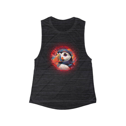 Pretty Puffin Tank Top | Women's Flowy Tee | Cute Puffin Gift | Beach Tank | Pacific NW Gear Co