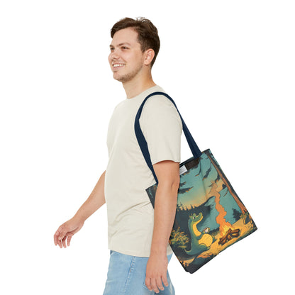 The Camp Loch Ness Tote | Nessie Graphic Bag | Camping with Nessie | By PNW Gear Co